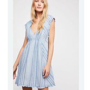 Free People Cactus Flower Dress Blue Size medium